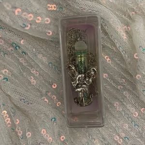 Fairy Necklace with green glitter tube 🧚‍♀️💚